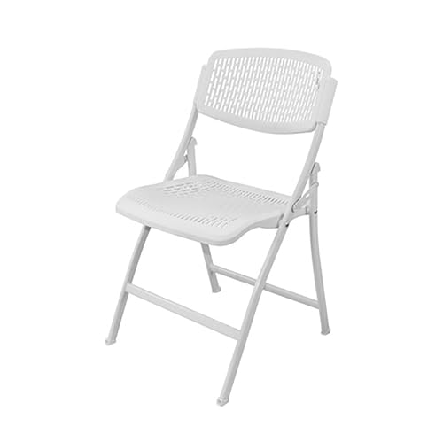 Klappsessel aus Kunststoff mit Atmungsaktivem Netzsitz, Leichter Balkonstühle Klappbar, Stabiler Metallrahmen, Tragkraft 150 kg, Geeignet für Esszimmer, Veranstaltungen, Büro(White) von Generic