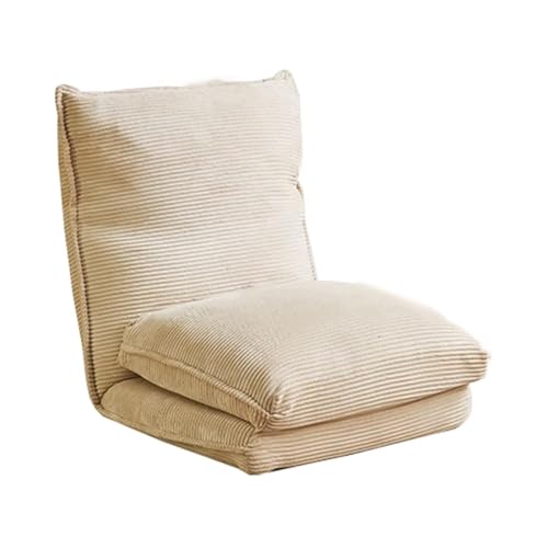 Klappsessel mit Schlaffunktion Outdoor Ergonomische Unterstützung Metallrahmen 150 Kg Tragkraft Gästebett Klappbar Klappbett Abnehmbar und Waschbar Cordstoff Geeignet für Wohnzimmer(White) von Generic