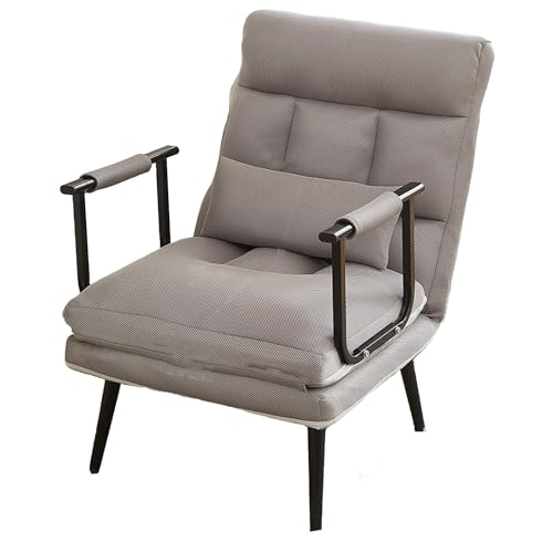 Klappsofa mit Schlaffunktion Klein Abnehmbar und Waschbar Netzgewebe Sessel mit Schlaffunktion Rückenlehne 5-Fach Verstellbar Geeignet für Gäste, Zum Lernen und Spielen(Gray,180 * 65 * 52cm) von Generic