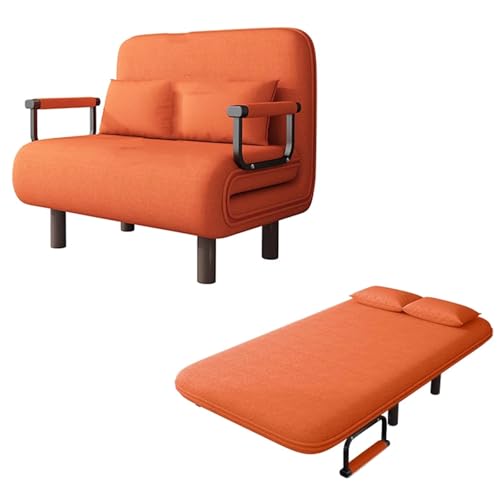 Klappsofa mit Schlaffunktion Modern Baumwoll- und Leinenstoff Ergonomie Gästebett 5-fach Verstellbare Rückenlehne Sofabett mit Klappbaren Stützbeinen für Wohnzimmer, Schlafzimmer(Orange,190*100*28cm) Klappsofa mit Schlaffunktion Modern Baumwoll- und Leinenstoff Ergonomie Gästebett 5-fach Verstellbare Rückenlehne Sofabett mit Klappbaren Stützbeinen für Wohnzimmer, Schlafzimmer(Orange,190*100*28cm) von Generic