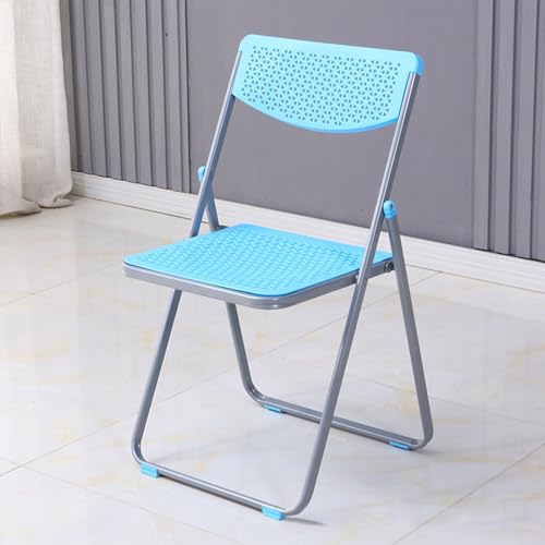 Klappstühle Garten mit Hohlem Kissen, Tragbarer Klappbarer Plastikstuhl für Camping, Picknicks, Büro, Veranstaltungen, Hochzeiten, Familienfeiern(Blue) von Generic