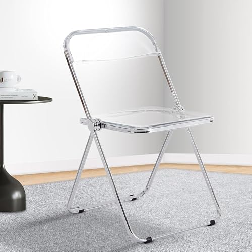 Klappstühle Outdoor-Stuhl Acrylstuhl Für Mehrere Anwendungen Moderne Klappstühle Für Wohnzimmer Esszimmer Schlafzimmer Spielzimmer, Transparent, One Size von Generic