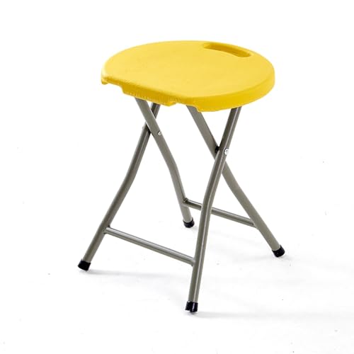 Klappstuhl Camping mit Griff, Rückenfreie Tragbare Barhocker Klappbar für Erwachsene, 150 kg Kapazität, Geeignet für Küche, Camping, Innen- und Außenbereich(Yellow) von Generic