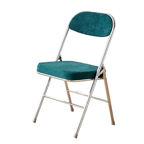 Klappstuhl Garten, Bequeme Faltstuhl für den Innenbereich mit Gepolsterter Rückenlehne, kein Zusammenbau Erforderlich, für Hochzeiten, Partys, Büros und Veranstaltungen im Innenbereich(Blue) von Generic