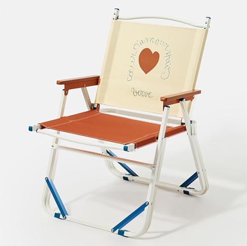 Klappstuhl Garten, Klappstuhl Camping Leicht mit Armlehnen aus Holz, Keine Installation Erforderlich, Schön und Stilvoll, Geeignet für Strände, Rasenflächen, Angeln(Large) von Generic