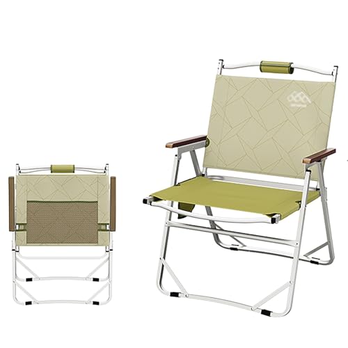 Klappstuhl Garten, Klappstuhl Camping Leicht mit Armlehnen und Seitentaschen, Geeignet für Camping, Picknick, Wandern(Green,Large) von Generic