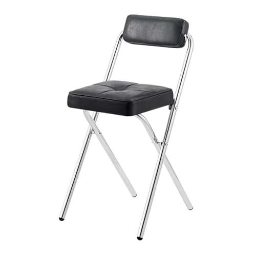 Klappstuhl Gepolstert, Bequemer Küchenbarhocker mit Ledersitz, Wasserdicht und Pflegeleicht, Geeignet für Zuhause, Konferenzen, Hochzeiten(Black) von Generic