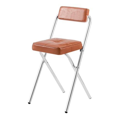 Klappstuhl Gepolstert, Bequemer Küchenbarhocker mit Ledersitz, Wasserdicht und Pflegeleicht, Geeignet für Zuhause, Konferenzen, Hochzeiten(Orange) von Generic