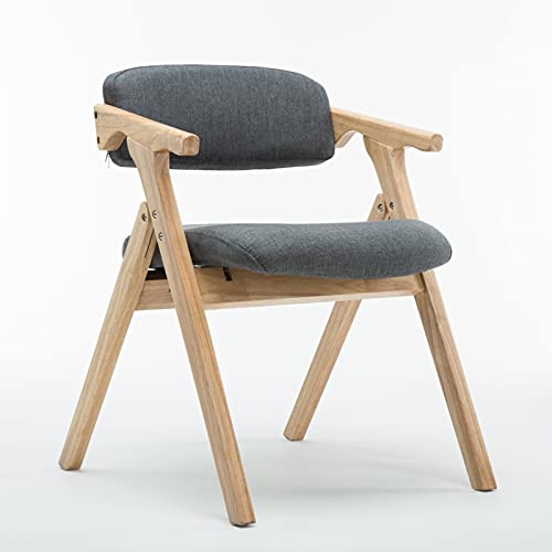 Klappstuhl aus Holz mit bequemer Sitzfläche und platzsparendem Design, maximale Tragkraft 200 kg, Dunkelgrau von Generic