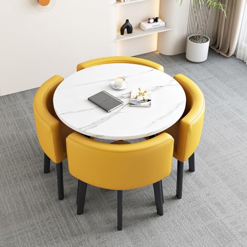 Klappstuhl in Thekenhöhe mit Rückenlehne, runder Sitzhocker für das Esszimmer im Homeoffice (schwarzer Rahmen + Schwarze Sitzfläche 75 cm) von Generic