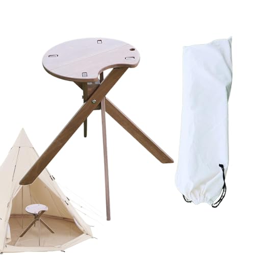 Klapptisch Outdoor Campingtisch Faltbarer Campingtisch Tragbarer Runder Picknicktisch Leicht Faltbarer Tragbarer Multifunktionaler Campingtisch Stabil zum Kochen Rucksack von Generic