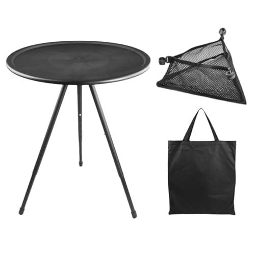 Klapptische Für Outdoor - Terrasse Outdoor Runder Klapptisch Beistelltisch | Runder Tragbarer Verstellbarer Tisch Für Camping Garten & Freizeit von Generic