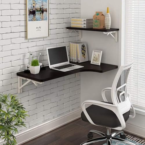 Klapptische Wandmontierter Klapptisch Drop Leaf Esstisch Computertisch Schreibtisch Schreibtisch, Black, 100 * 70 * 50 von Generic