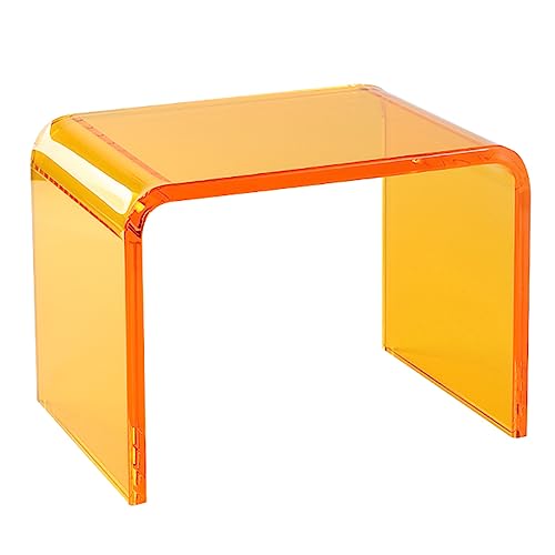 Klar Acryl End Tabelle, U-förmigen Beistelltisch mit abgerundeten Kanten, stilvolle Moderne Couchtisch kleine Räume Schlafzimmer oder Wohnzimmer Möbel(32x23x23.5cm(13x9x9), Orange) von Generic