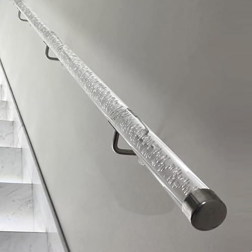 Klare Acryl-treppenhandläufe - Rutschfestes Stufen-Baluster-kit - Einfach Zu Installierende Innen-außenhandläufe Für Treppen, Silver Bracket, 90cm/3ft von Generic