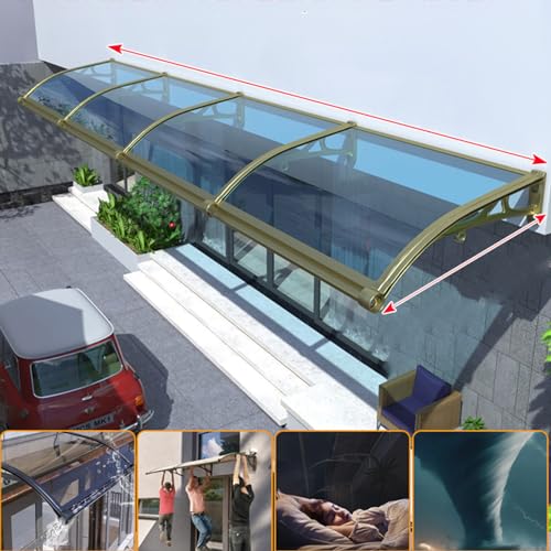 Klare Tür Markise Baldachin mit Aluminiumrahmen und Polycarbonat-Platte, UV-Regenschneeschutz für Außenfenster Schutz von Generic