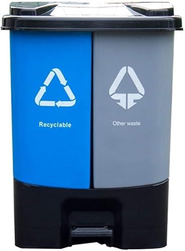 Klassifizierung Für Den Außenbereich Doppelter Mülleimer Mit Großer Kapazität Büro Für Den Außenbereich Garten Plastikmülleimer Mülleimer Für Den Innenbereich, Blue von Generic