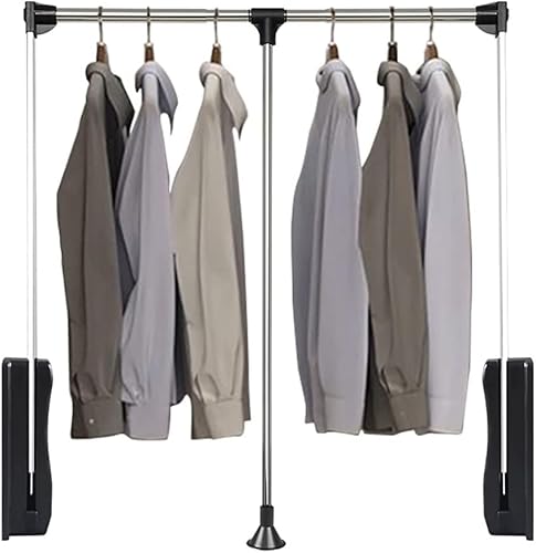 Kleiderschrank Heben Kleiderstange Pull Down Schrank Stange Dämpfung Puffer Kleiderbügel Organizer Aufbewahrungssystem Weiche Rückgabe Platzsparend Tragend 25kg, 510 to 660mm von Generic