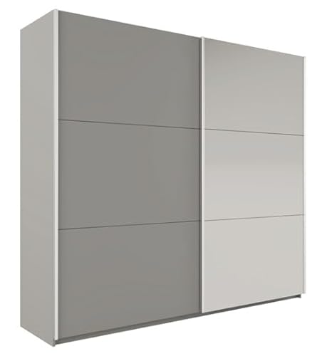 Kleiderschrank IGO, 250 cm Tür, Garderobenschrank, Schlafzimmermöbel, Schlafzimmer (Platin/Platin + Spiegel) von Generic