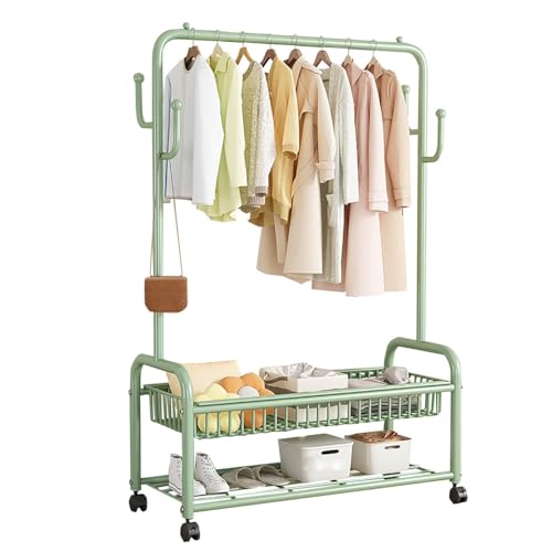 Kleiderständer, Robuste Kleiderstange Auf Rädern Für Schlafzimmerkleidung Aus Metall Mit Tragbarem Design, Hält Bis Zu 35 Kg von Generic