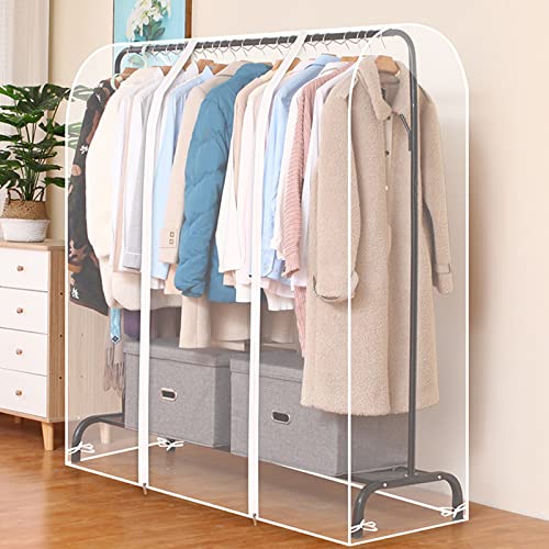 Kleiderständer Abdeckung Transparent 110 mit Reissverschlüsse Big Abdeckung Kleiderstange, Kleiderständer Schutzhülle, Abdeckhaube, Plastik (Mehrere Größen)(Transparent,60 * 150 * 50cm) von Generic
