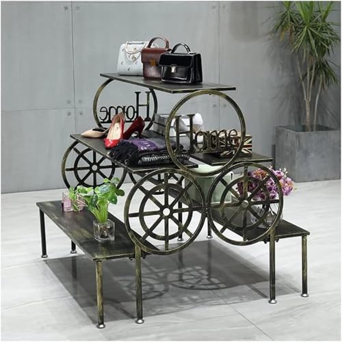 Kleiderstange Kleiderständer Einzelhandelsdisplay Für Schuhgeschäft Stehende Kleidung Schuhe Display Rack Unit Aufbewahrungsregale Trapezförmige Bodentiefe Regale, Bronze, 76x85x105cm Kleiderstange Kleiderständer Einzelhandelsdisplay Für Schuhgeschäft Stehende Kleidung Schuhe Display Rack Unit Aufbewahrungsregale Trapezförmige Bodentiefe Regale, Bronze, 76x85x105cm von Generic