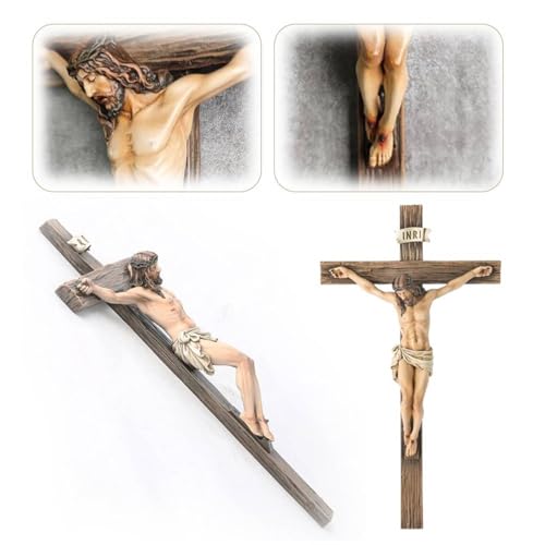 Kleine Kreuz-Dekofigur – 24 x 13 x 3 cm, Kunstharz, christliches religiöses Kreuz, Statue, Heim/Kirche, Tischdekoration, Akzent Kleine Kreuz-Dekofigur – 24 x 13 x 3 cm, Kunstharz, christliches religiöses Kreuz, Statue, Heim/Kirche, Tischdekoration, Akzent von Generic