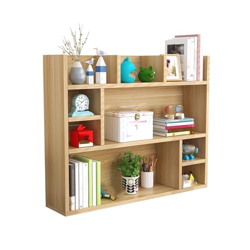 Kleine Schreibtischregale 80 cm Höhe Tischregal Schreibtisch Computer Offene Fächer Schreibtisch Regalaufsatz Holz für Home Office, Wohnung(Natural,100cm) von Generic