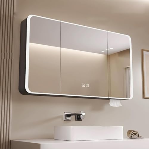 Kleiner Badezimmer-spiegelschrank Mit Stauraum Anti-beschlag Und Hd-spiegel, Wandmontierter Badezimmer-kosmetikspiegel Mit Led-leuchten, Badezimmer Wandschrank, Black, 90*13*70cm/35.4*5.1*27.6in Kleiner Badezimmer-spiegelschrank Mit Stauraum Anti-beschlag Und Hd-spiegel, Wandmontierter Badezimmer-kosmetikspiegel Mit Led-leuchten, Badezimmer Wandschrank, Black, 90*13*70cm/35.4*5.1*27.6in von Generic