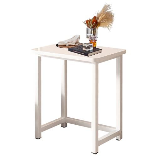 Kleiner Beistelltisch mit Kreuzstangen 75 cm groß, stabil für Drucker, Fischtank, Robotervakuum, minimalistisches Design weiß 60x40cm(23.6x15.7in) von Generic