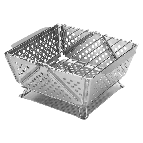 Holzkohlegrill, Raucher aus Edelstahl für Camping, tragbar, zusammenklappbar, vielseitig einsetzbar, für Picknick-Grill, Hinterhöfe Holzkohlegrill, Raucher aus Edelstahl für Camping, tragbar, zusammenklappbar, vielseitig einsetzbar, für Picknick-Grill, Hinterhöfe von Generic