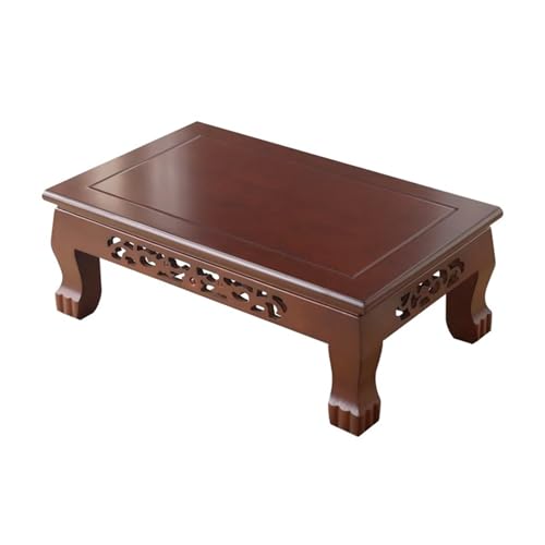 Kleiner Kang-Tisch Aus Massivholz, Rechteckiger Tatami-Couchtisch, Traditionelle Zapfen- und Zapfenverarbeitung, Robust und Langlebig, Geeignet for Wohnzimmer, Schlafzimmer, Freizeitbereich(Walnut col von Generic