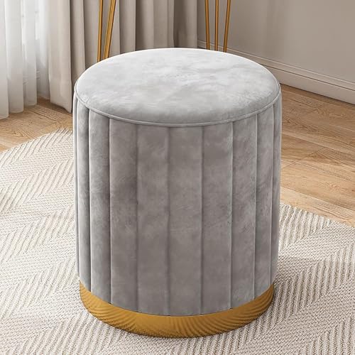 Kleiner Osmanischer Fußhocker Aus Samt Runder Gepolsterter Fußhocker Für Das Wohnzimmer Schlafzimmer Moderner Runder Osmanischer Fußstützenhocker Aus Samt, Grey, Small Kleiner Osmanischer Fußhocker Aus Samt Runder Gepolsterter Fußhocker Für Das Wohnzimmer Schlafzimmer Moderner Runder Osmanischer Fußstützenhocker Aus Samt, Grey, Small von Generic