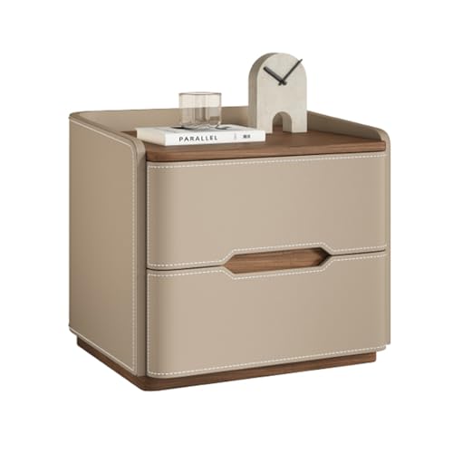 Kleiner Tisch, zeitgenössischer Stil, Nachttisch mit Zwei Schubladen, Beistelltisch mit Stauraum, minimalistisches Design, geeignet for Wohn- und Schlafzimmer.(A,50CM(19.69IN)) von Generic