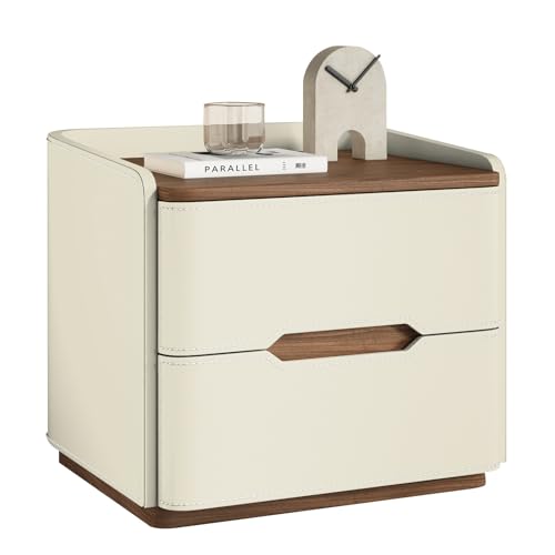 Kleiner Tisch, zeitgenössischer Stil, Nachttisch mit Zwei Schubladen, Beistelltisch mit Stauraum, minimalistisches Design, geeignet for Wohn- und Schlafzimmer.(B,50CM(19.69IN)) von Generic