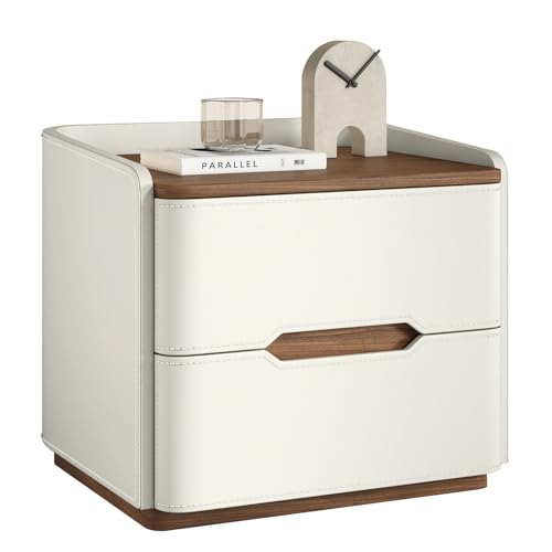 Kleiner Tisch, zeitgenössischer Stil, Nachttisch mit Zwei Schubladen, Beistelltisch mit Stauraum, minimalistisches Design, geeignet for Wohn- und Schlafzimmer.(C,50CM(19.69IN)) von Generic