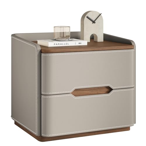 Kleiner Tisch, zeitgenössischer Stil, Nachttisch mit Zwei Schubladen, Beistelltisch mit Stauraum, minimalistisches Design, geeignet for Wohn- und Schlafzimmer.(D,50CM(19.69IN)) von Generic