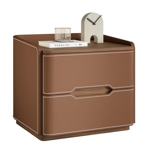 Kleiner Tisch, zeitgenössischer Stil, Nachttisch mit Zwei Schubladen, Beistelltisch mit Stauraum, minimalistisches Design, geeignet for Wohn- und Schlafzimmer.(E,40CM(15.75IN)) von Generic