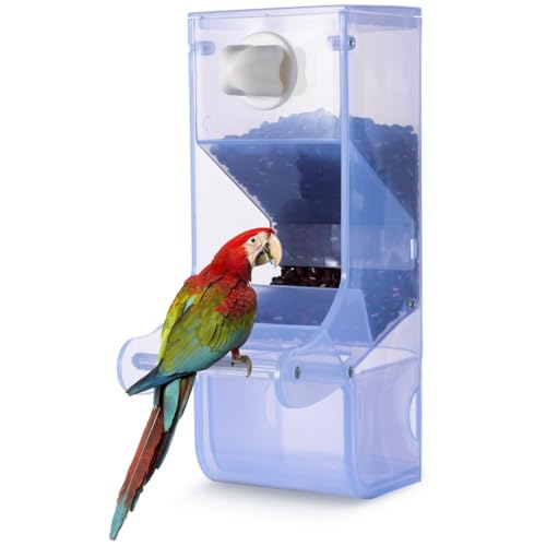 Kleiner Vogel-Futterspender für Käfig, mit Sitzstange montierter Samenhalter, transparenter Spender mit leicht zu befüllendem Deckel, saubere Einrichtung Kleiner Vogel-Futterspender für Käfig, mit Sitzstange montierter Samenhalter, transparenter Spender mit leicht zu befüllendem Deckel, saubere Einrichtung von Generic
