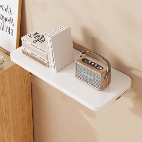 Kleiner Wandtisch Klappbar Klappbarer Wandtisch aus Holz, Verdickte Platte Starkes Tragendes Eisen Malerei Abgerundete Ecken 4 Farben für Schlafzimmer, Küche(White,40 * 20cm) von Generic