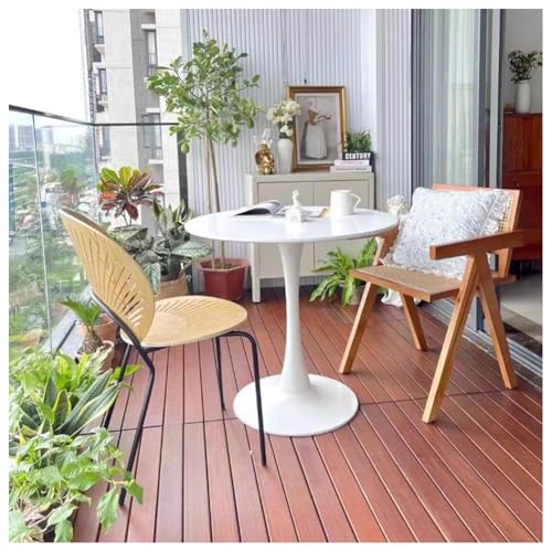 Kleiner runder Esstisch, 80 cm, mit Metallbeinen, Küche, Café, runder Küchentisch aus Holz, für 4 Haus, Wohnzimmer, Esszimmer, Weiß (Größe: 70 x 70 x 73 cm) von Generic