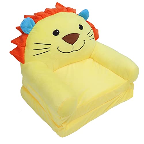 Kleinkind Ausklappen Couch, Kinderstühle Bequemes Kleinkind Bett Plüsch Weiche Cartoon Couch Bett Faltbare Sofa mit Armlehnen für Mädchen Schlafzimmermöbel (2 Etagen) von Generic