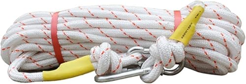 Klettern Seil Stahl Draht Kern Outdoor Bergsteigen Haushalt Nylon Feuer Flucht Seil Sicherheitsseil, White, 100m*12mm von Generic