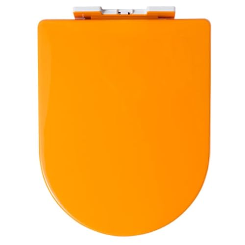 Klodeckel D-Form WC Sitz, Toilettendeckel mit Absenkautomatik und Quick-Release Funktion, Klodeckel aus Dickes Polypropylen, Einfache Montage und Reinigung(Orange) von Generic