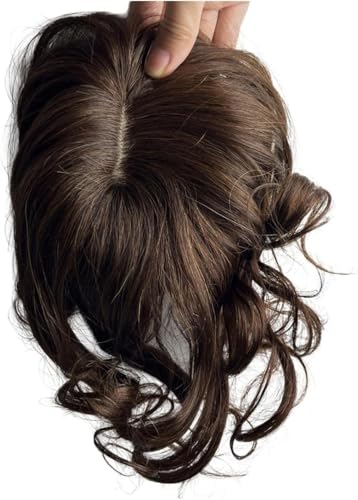 Körper Wellige Echthaar Topper Clip In Haarteile Extensions 10" Brasilianisches Remy Haar 10x12cm Lace Base Topper Erhöhen Sie Das Haarvolumen Für Frauen, Dark Brown Körper Wellige Echthaar Topper Clip In Haarteile Extensions 10" Brasilianisches Remy Haar 10x12cm Lace Base Topper Erhöhen Sie Das Haarvolumen Für Frauen, Dark Brown von Generic