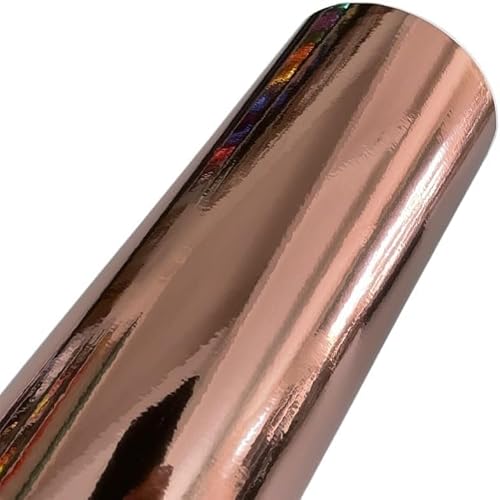 Kohlefaser Wrap Matt Gold Metallic Vinyl Wrap Film Holografischer Spiegel Chrom Gold Car Wrapping Folie Rolle Selbstklebender Aufkleber Aufkleber Auto Vinyl Wrap, Chrome Rose Gold, 30cm x 152cm von Generic
