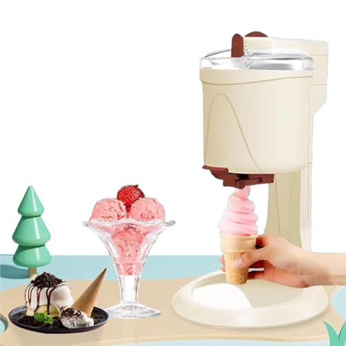 Kommerzielle Eiswaffel Maschine Eistütenmaschine, automatischer DIY-Joghurt mit Doppelblattrührer, transparenter Abdeckung und abnehmbarem lebensmittelechtem Einsatz für den Heim- und Cafége von Generic