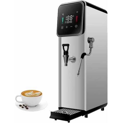 Kommerzieller Dampfmilchaufschäumer, 60 l/h elektrischer Dampfkochwasseraufschäumer mit LCD-Display, 360 ° automatischer Dampfmilchaufschäumer, for Tee- und Kaffeehäuser(Silver) von Generic