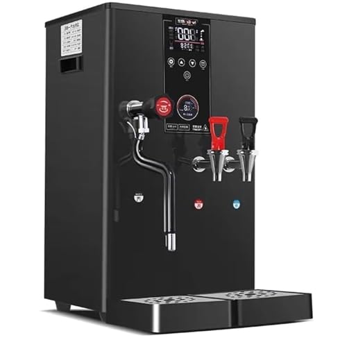 Kommerzieller Milchaufschäumer, 3000 W, automatischer Milchaufschäumer mit Doppelkessel, 20 l integrierter Milchaufschäumer und Dampfwasserkessel, abnehmbare Tropfschale, 360°-Düse for Kaffee(Black) von Generic