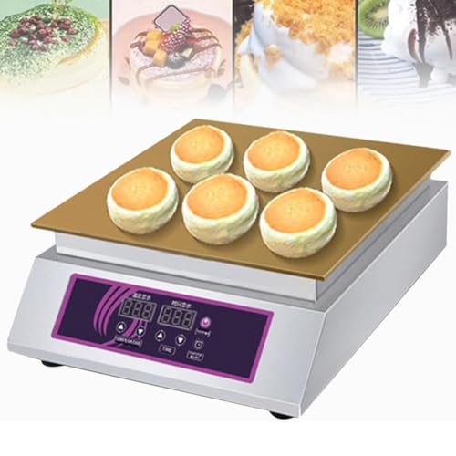 Kommerzieller Pfannkuchenmaker, Antihaft-Soufflé-Maker mit 60–240 °C Temperaturregelung – Elektrischer Muffinmaker, Edelstahl für die Küche zu Hause oder im Restaurant von Generic